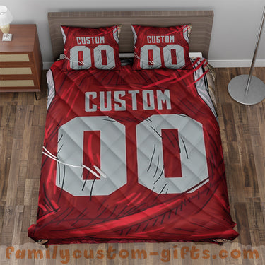 Custom Quilt Sets Houston Jersey Personalized Basketball Premium Quilt Bedding for Men Women